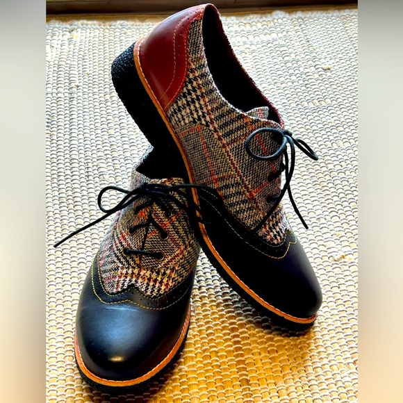 NWOT SPRING STEP s41 Euro (9.5-10) ‘L’Artiste’ leather/wool ladies oxfords - Picture 2 of 9